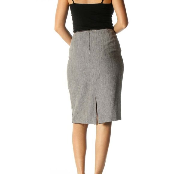 Elie Tahari Gray Texture Classic Straight Skirt - Picture 3 of 3